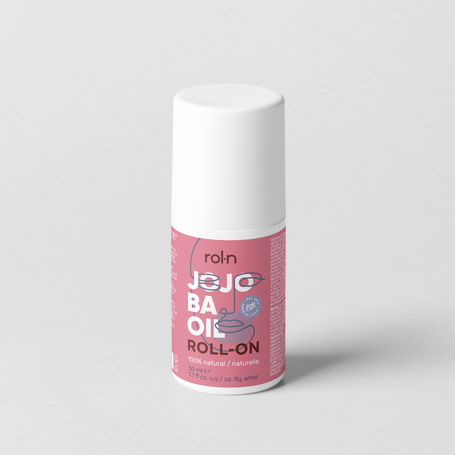 100% Organic Cold-Pressed Roll-On Jojoba Oil for Skin, 50ml