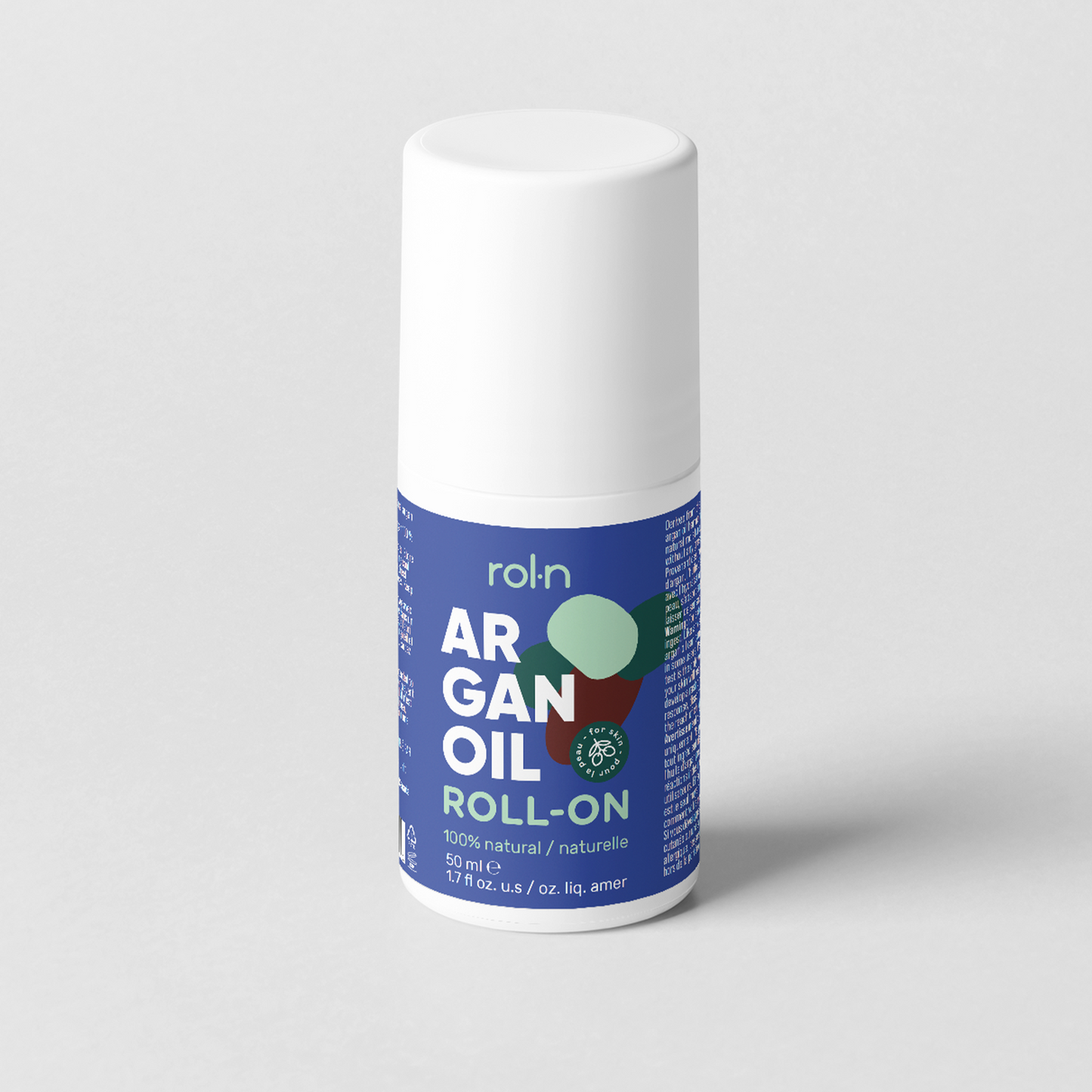 100% Organic Cold-Pressed Roll-On Argan Oil for Skin, 50ml